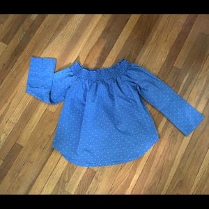 Stella&Dot Matte off the shoulder top pretty blue